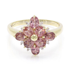 Nicht erhitzter Padparadscha-Saphir-Goldring (AMAYANI)