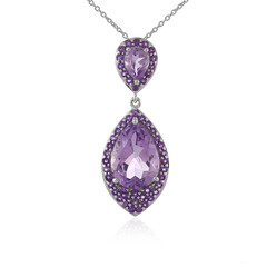 Lavendel-Amethyst-Silberhalskette