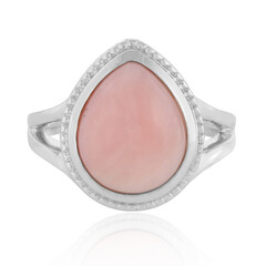 Pinkfarbener Opal-Silberring