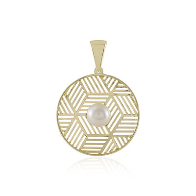 Weiße Süßwasserzuchtperlen-Goldanhänger (Ornaments by de Melo)