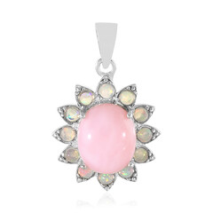 Pinkfarbener Opal-Silberanhänger
