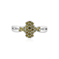 Gelber I2 Diamant-Silberring