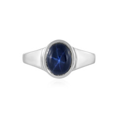Blauer Stern-Saphir-Silberring