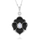 Schwarzer Achat-Silberhalskette (Dallas Prince Designs)
