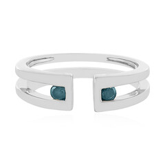 Blauer I3 Diamant-Silberring