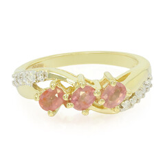 Nicht erhitzter Padparadscha-Saphir-Goldring