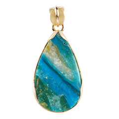 Blauer Atacama-Opal-Silberanhänger