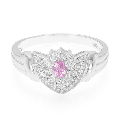 Pinkfarbener Ceylon-Saphir-Silberring