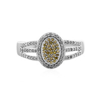 Gelber I4 Diamant-Silberring
