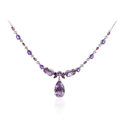 Lavendel-Amethyst-Silbercollier