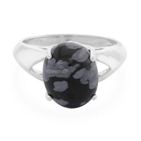 Schneeflocken-Obsidian-Silberring