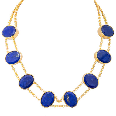Lapislazuli-Messingcollier (Juwelo Style)