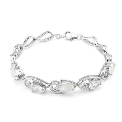 Regenbogen-Mondstein-Silberarmband