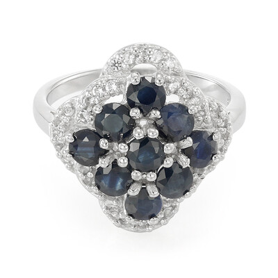 Blauer Saphir-Silberring