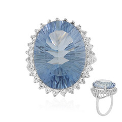 Blauer Mystik-Quarz-Silberring