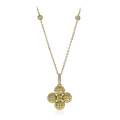 Gelber SI2 Diamant-Goldhalskette (CIRARI)