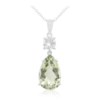 Grüner Amethyst-Silberhalskette