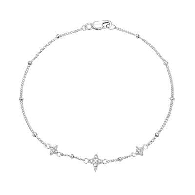 Weißer Topas-Silberarmband