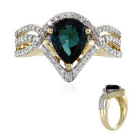 Brasilianischer Indigolith-Goldring (AMAYANI)
