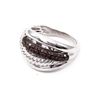 Roter Diamant-Silberring