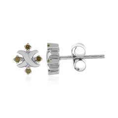 Gelber I2 Diamant-Silberohrringe