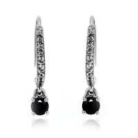 Schwarzer Diamant-Silberohrringe