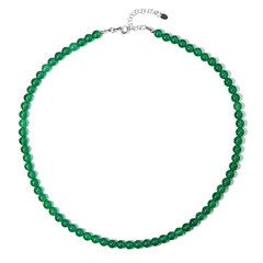 Grüner Onyx-Silberhalskette