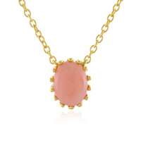 Pinkfarbener Opal-Silbercollier