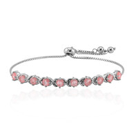Pinkfarbener Pastell-Quarz-Silberarmband