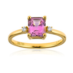 Pinkfarbener Diaspor-Goldring (AMAYANI)