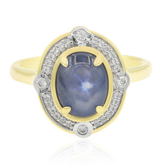 Blauer Stern-Saphir-Goldring