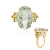 Grüner Amethyst-Silberring