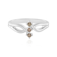 I3 Champagner-Brillant-Silberring