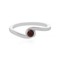 Roter I3 Brillant-Silberring