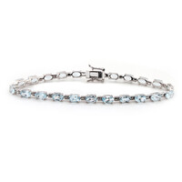 Himmelblauer Topas-Silberarmband