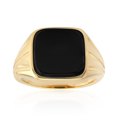 Schwarzer Onyx-Silberring