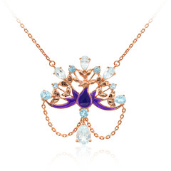 Himmelblauer Topas-Silbercollier