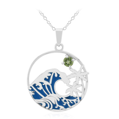 Burmesischer Peridot-Silberhalskette