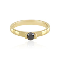 Schwarzer Brillant-Silberring