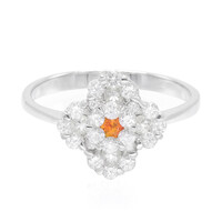 Oranger Saphir-Silberring