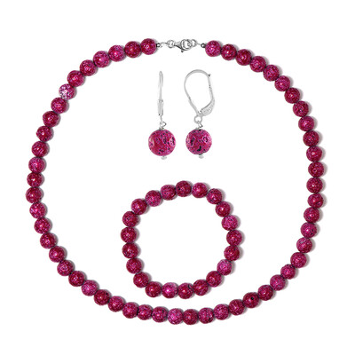 Pinkfarbene Lava-Silberset