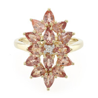 Nicht erhitzter Padparadscha-Saphir-Goldring