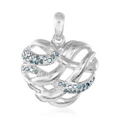 Königsblauer Diamant-Silberanhänger
