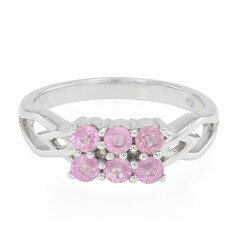 Pinkfarbener Ceylon-Saphir-Silberring