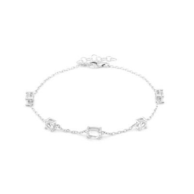 Weißer Topas-Silberarmband