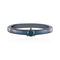 Blauer I2 Brillant-Silberring