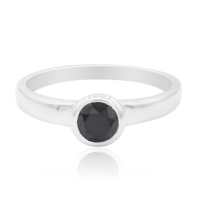 Schwarzer Diamant-Silberring