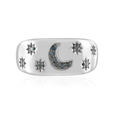 Blauer SI1 Diamant-Silberring
