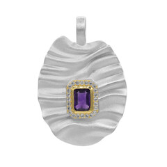 Sambia-Amethyst-Silberanhänger