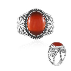 Roter Onyx-Silberring (Desert Chic)
